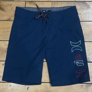 Hurley Men's Blue Board Shorts with Logo Size 28